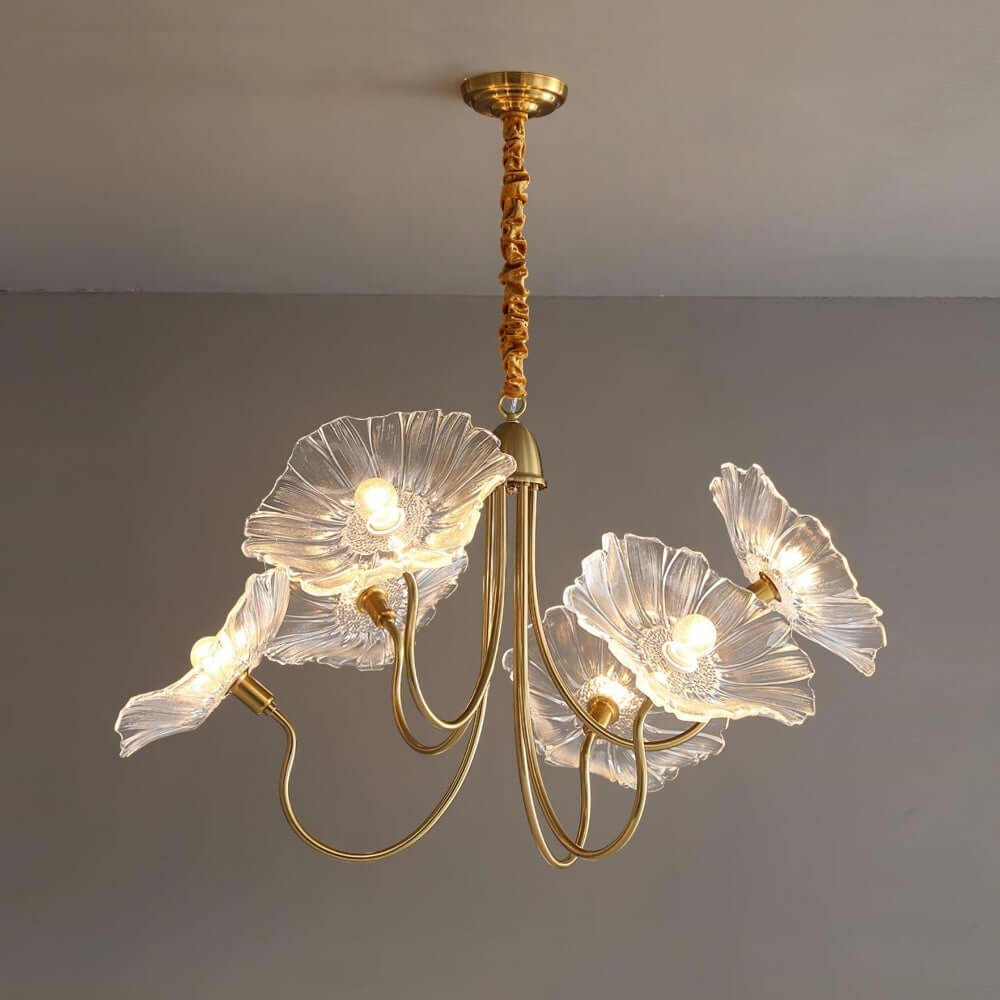Moderner Glas-Kronleuchter Lotusblüten-Design