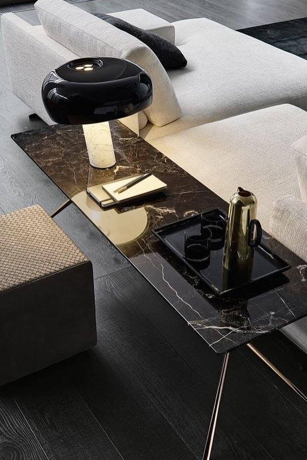 Lampe de table design en marbre