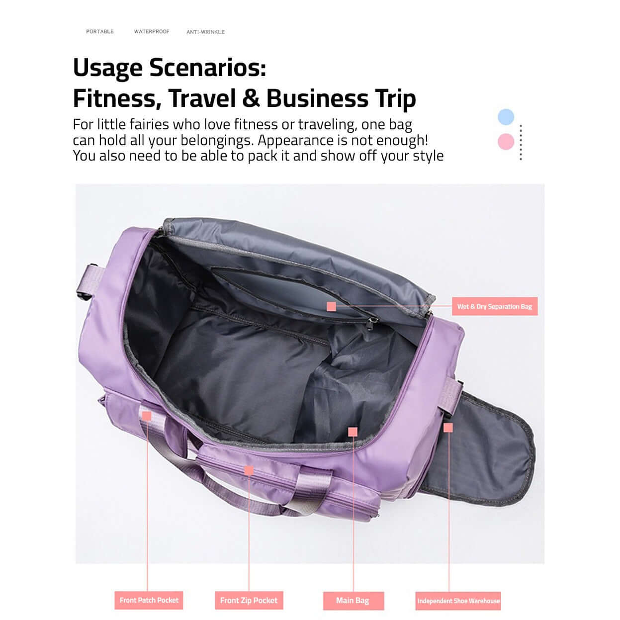 Sac de voyage avec compartiment à chaussures