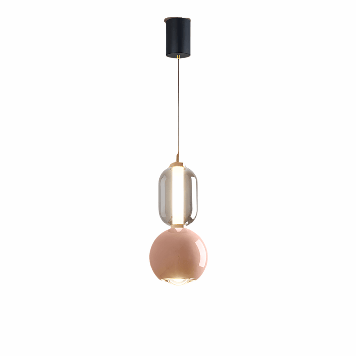 Suspension design scandinave en verre et fer