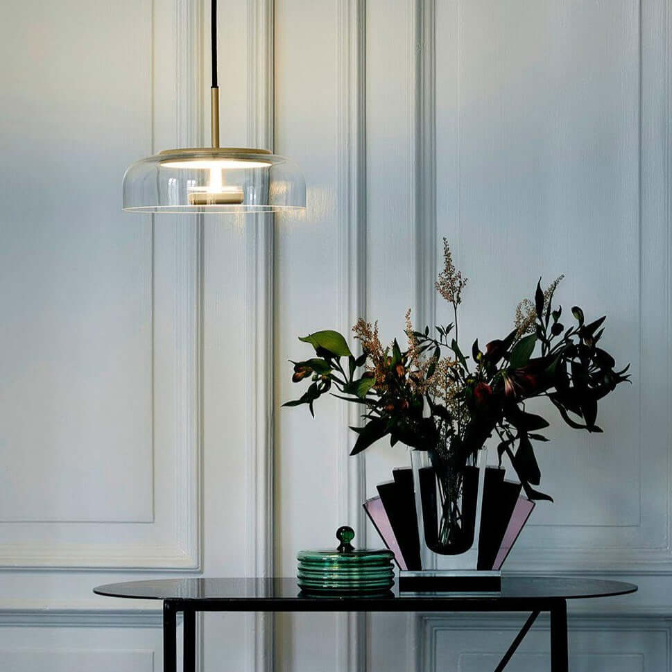Moderne Pendelleuchte - Messing & Glas