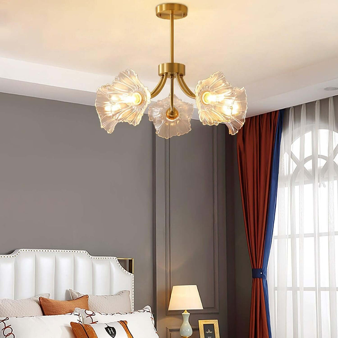 Lustre en verre fleuri - Élégant et moderne