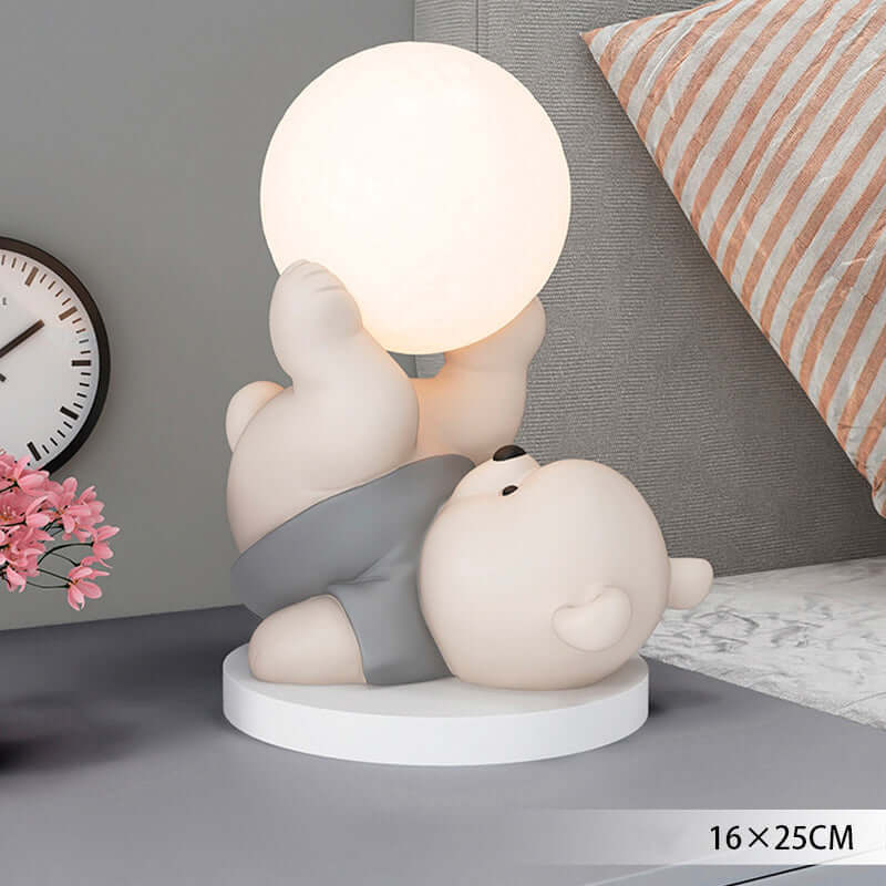 Veilleuse LED en forme d'ours en peluche et de lune