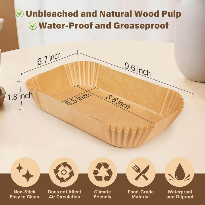 Barquettes en papier jetables pour friteuse à air, avec revêtement antiadhésif