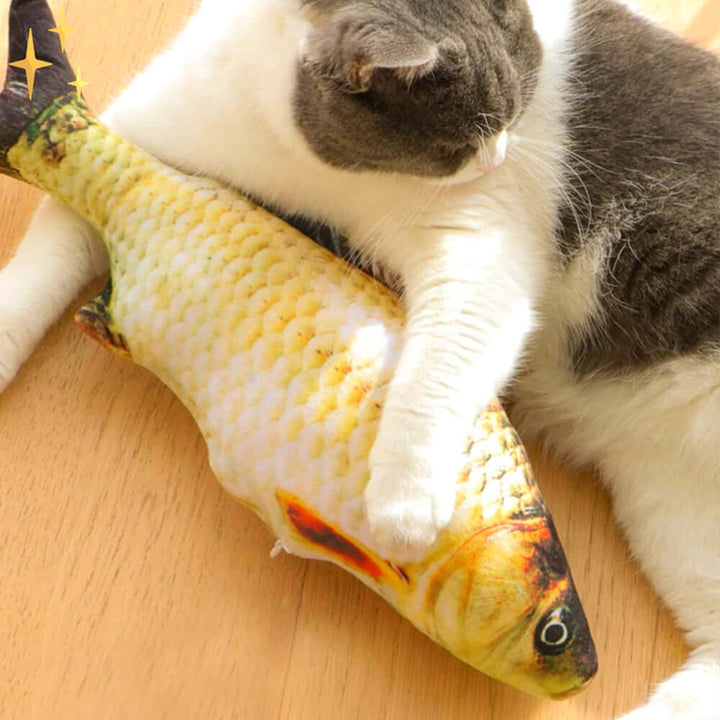 Ensemble de jouets interactifs pour chat - 4 poissons mobiles