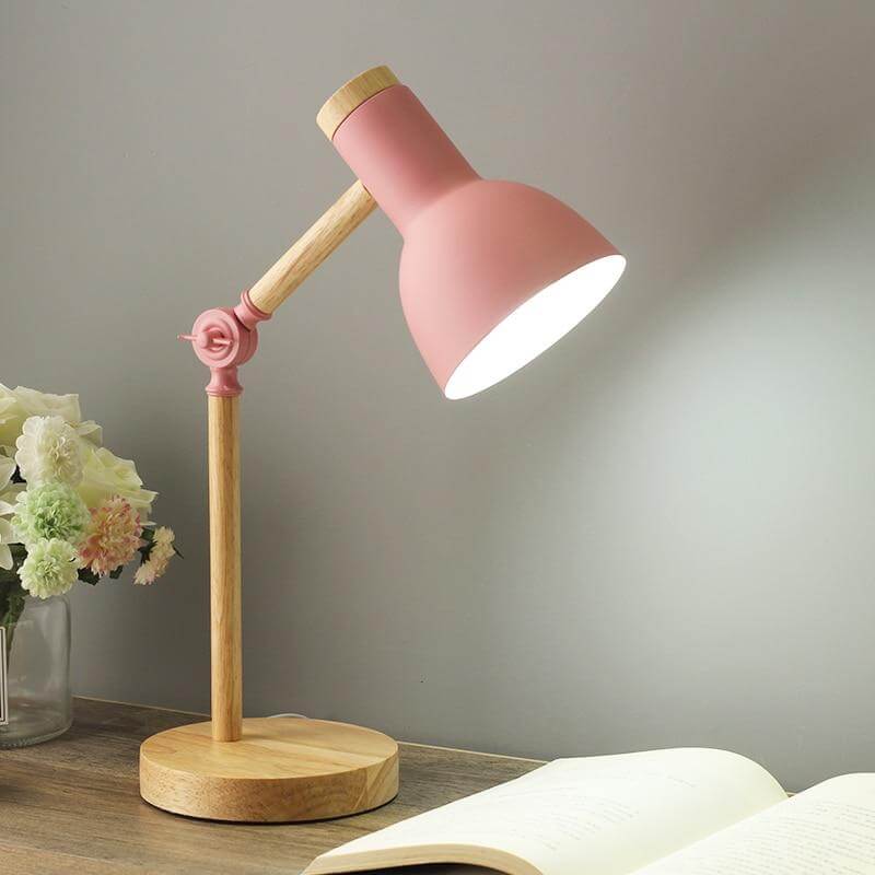 Lampe de table réglable en bois - Design scandinave
