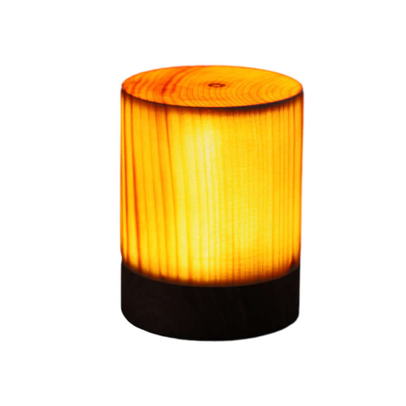 LED Tischlampe Holzoptik Akku & Touch