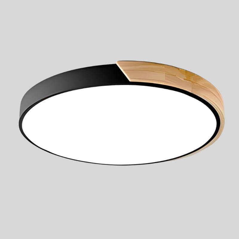Plafonnier LED rond en bois moderne