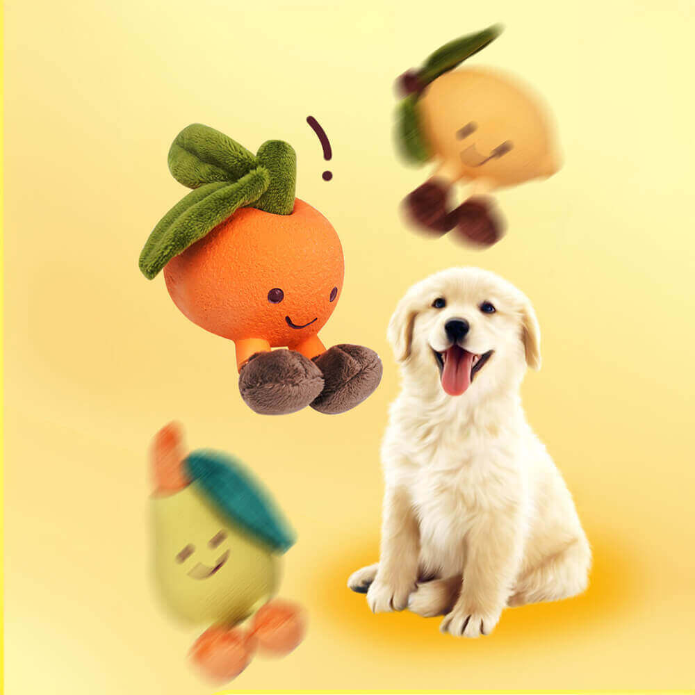 Jouet couineur pour chien - jouet aux fruits