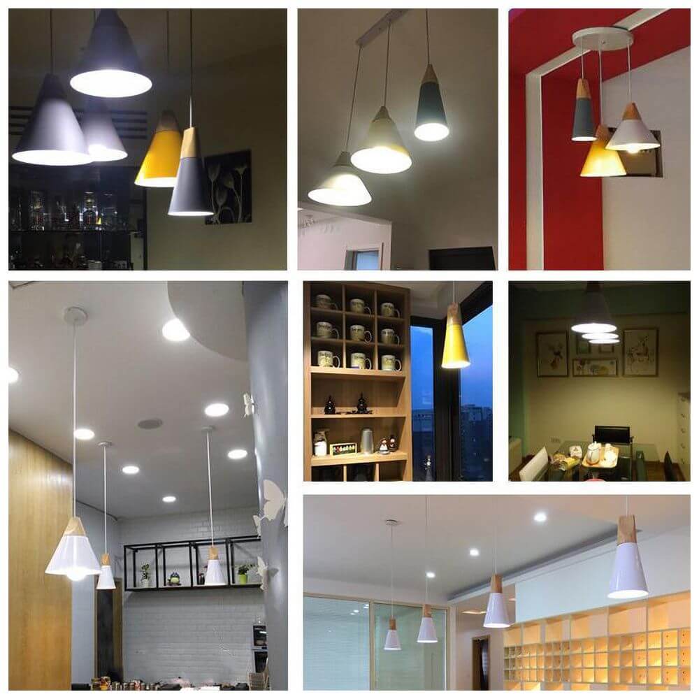 Lampe suspendue en bois et métal pour chambre d'enfant