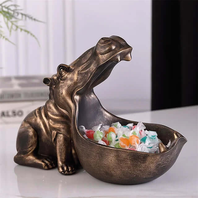 Boîte de rangement décorative hippopotame – organiseur de bureau