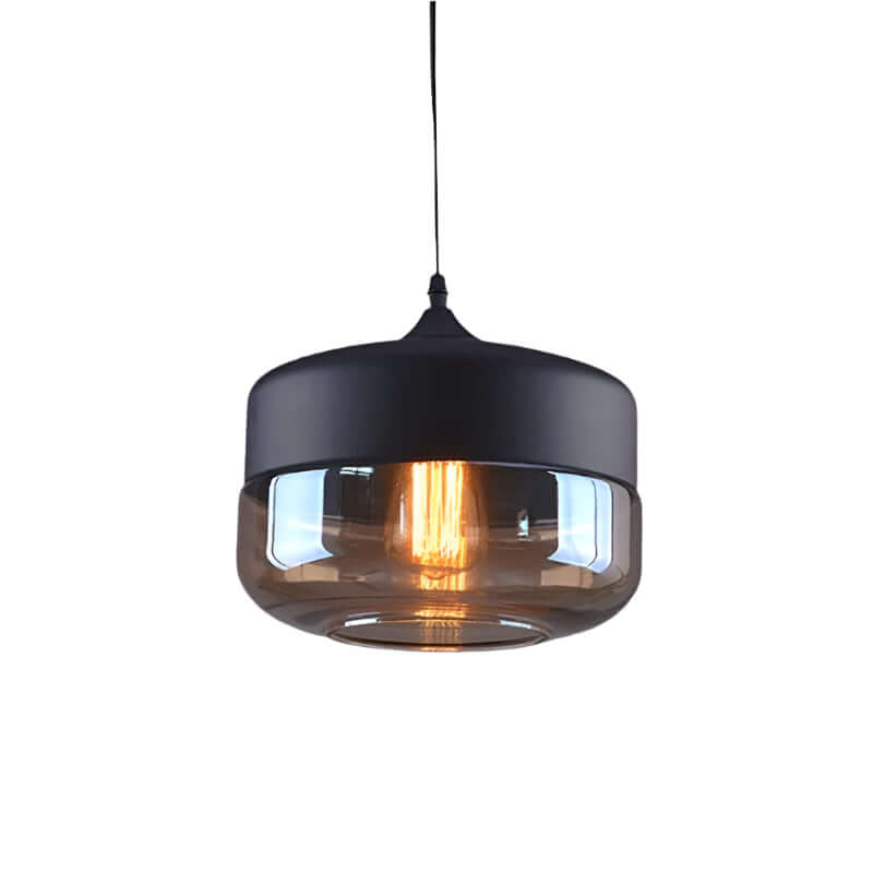 Suspension LED moderne en verre et métal combinés