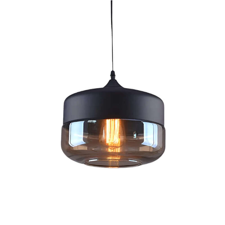 Suspension LED moderne en verre et métal combinés