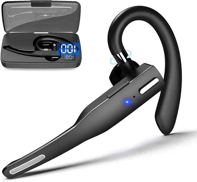 "Drahtloses Bluetooth 5.1 Headset, schwarz, Dual Mic, geräuschunterdrückend, ergonomisch, modernes Design, Technik-Gadget"