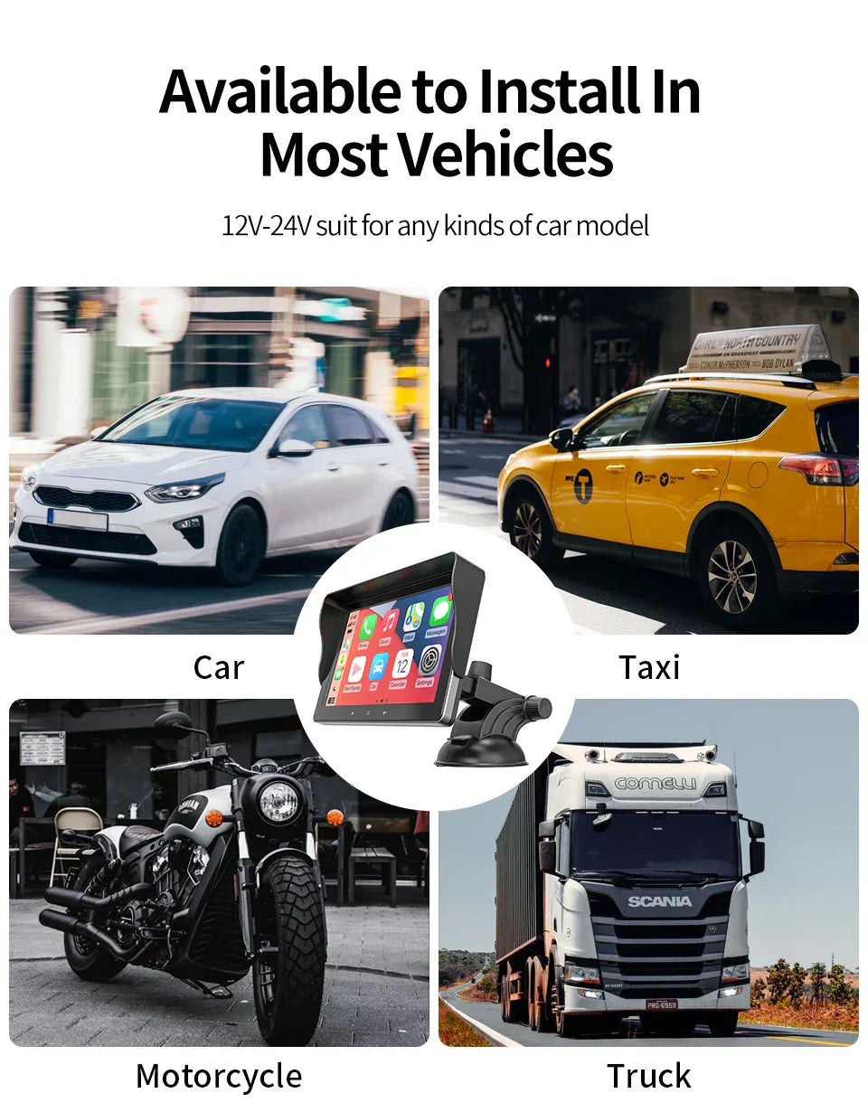 "Drahtloses CarPlay™ System mit Rückfahrkamera, modernem Design im Auto, für Sicherheit und einfache Smartphone-Integration."