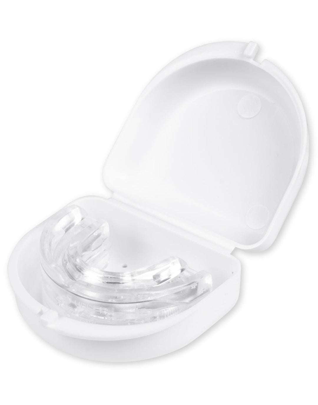 Durchsichtige Anti-Schnarch-Schiene Seitenansicht, optimiert für besseren Schlaf und weniger Schnarchen, ergonomische Passfor