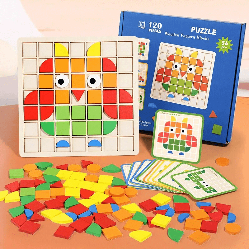 Puzzles en bois pour les tout-petits - apprentissage des formes, des couleurs et des nombres