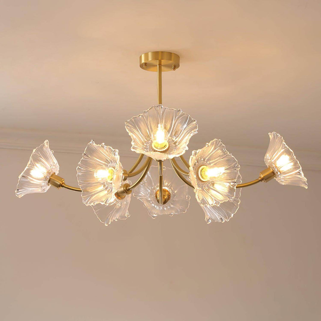 Lustre en verre fleuri - Élégant et moderne