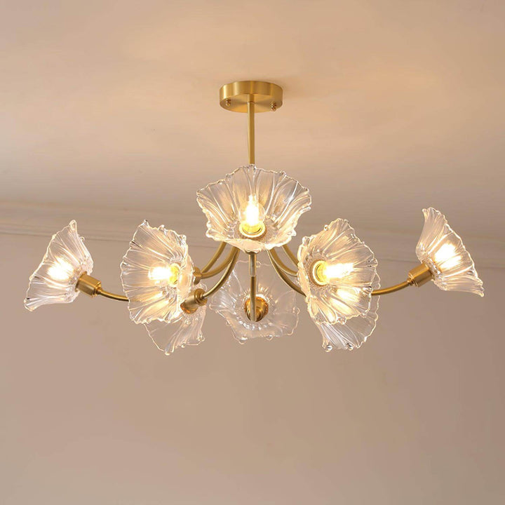 Lustre en verre fleuri - Élégant et moderne
