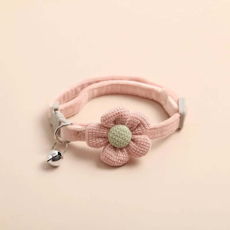 Collier réglable pour chat avec fleur