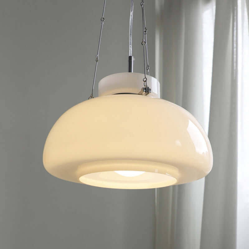 Suspension LED Milky en verre moderne 40 cm