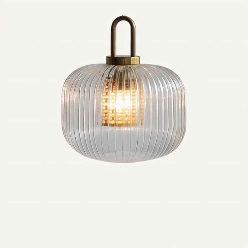 Moderne Pendelleuchte mit Gestreiftem Glasdesign