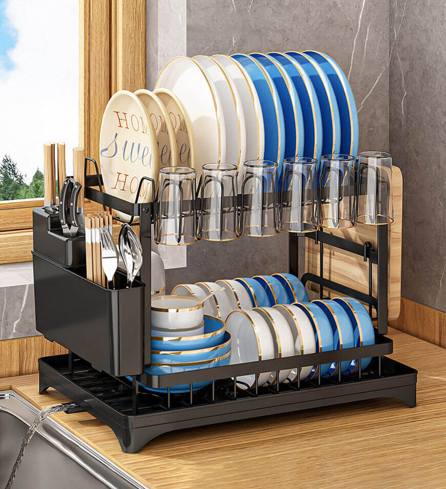 2-Ebenen-Abtropfgestell Edelstahl Küche