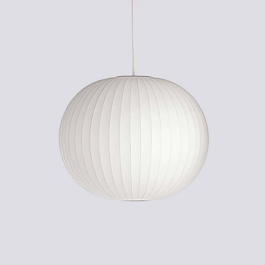 Lampe suspendue moderne blanche - soie et acier