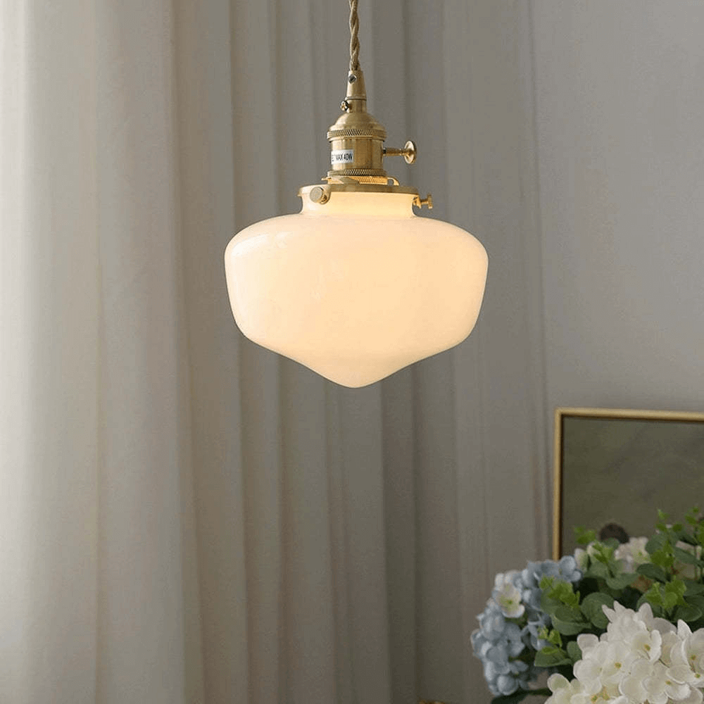 Retro Messing Glas Pendelleuchte