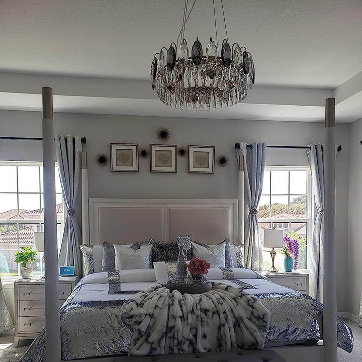 Lustre luxueux en cristal K9, à intensité variable