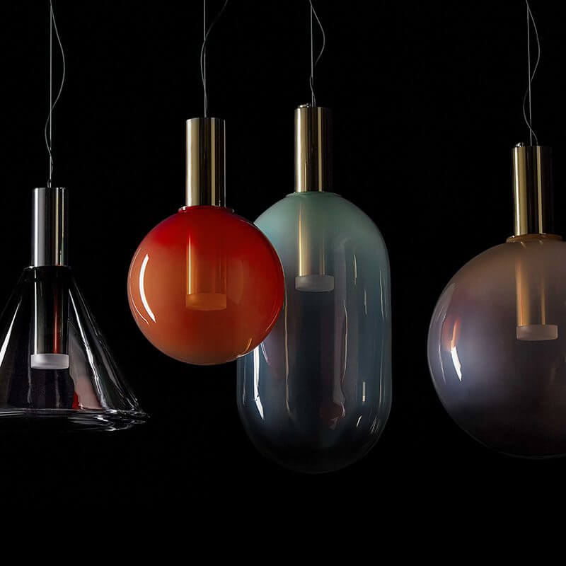 Elegante Pendelleuchte Glas & Metall