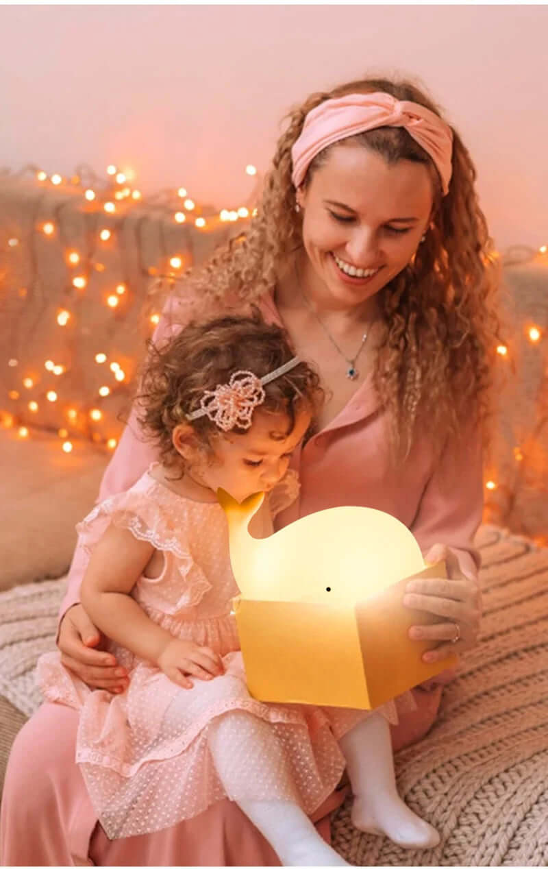 Veilleuse LED baleine, changement de couleur, tactile, chambre d'enfant