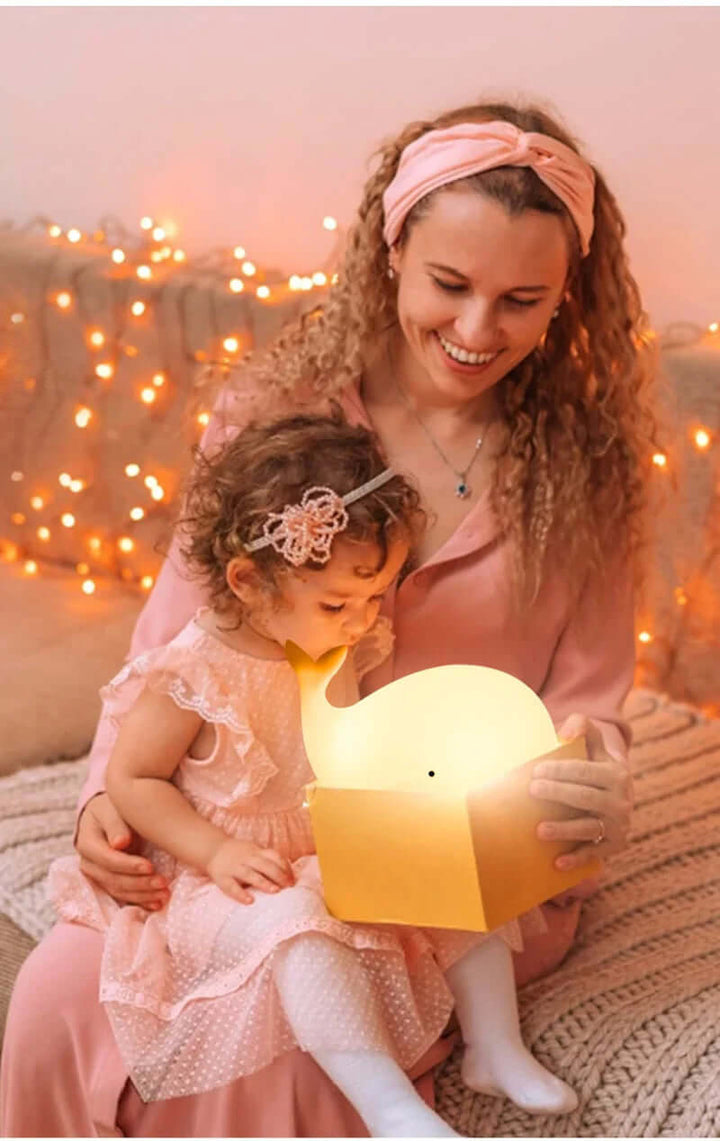 Veilleuse LED baleine, changement de couleur, tactile, chambre d'enfant