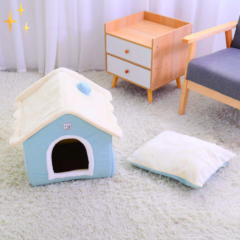 Niche douillette pour animaux de compagnie - Douce et confortable