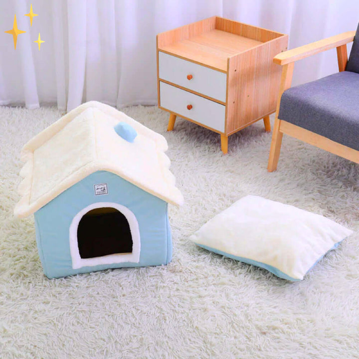 Niche douillette pour animaux de compagnie - Douce et confortable