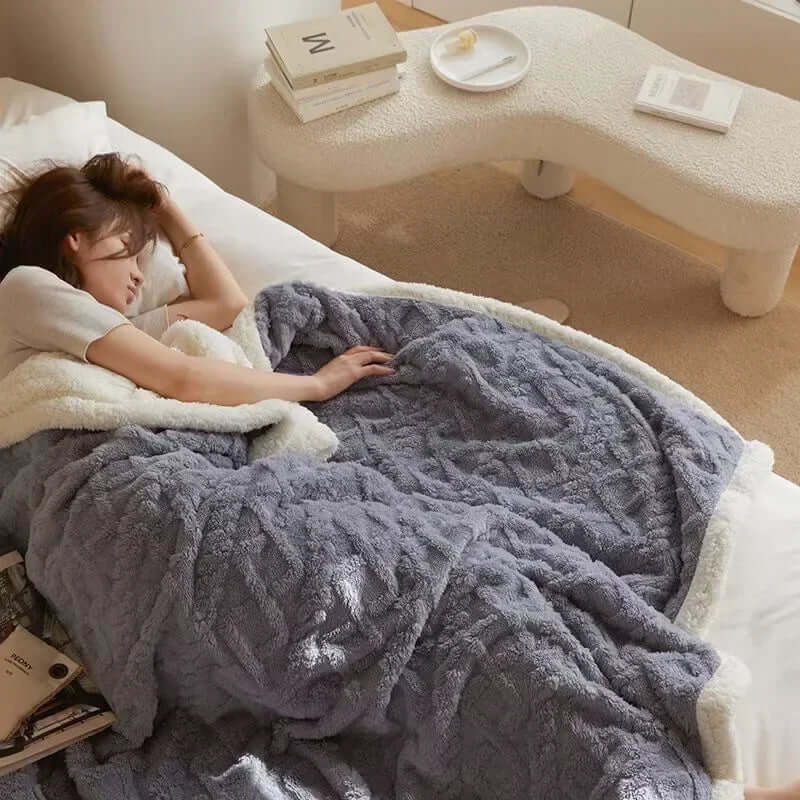 Kuschelige Winterdecke Lammwolle - Extra Warm