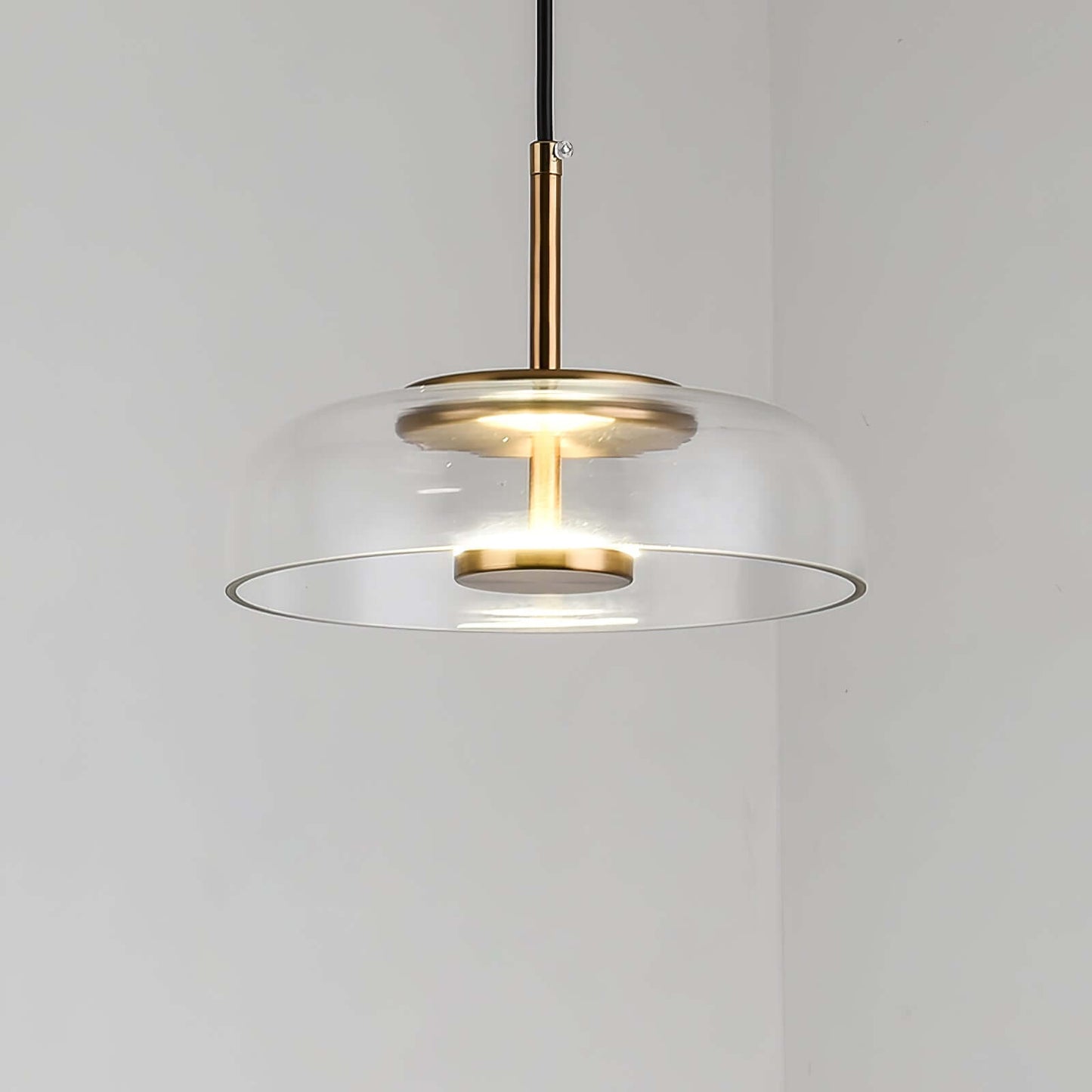 Moderne Pendelleuchte - Messing & Glas
