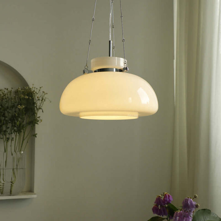 Suspension LED Milky en verre moderne 40 cm