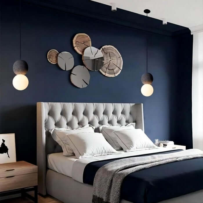 Lampe suspendue design en ciment et verre