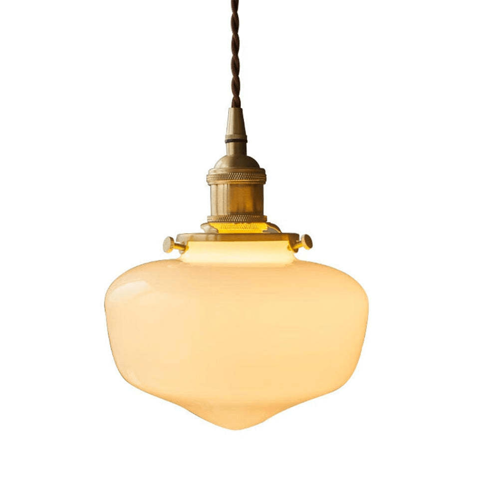 Retro Messing Glas Pendelleuchte