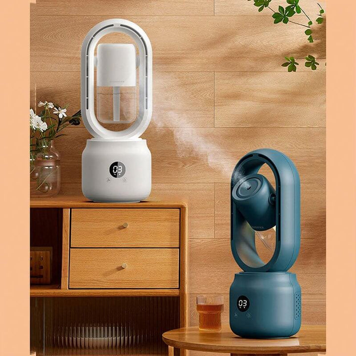 Ventilateur portable avec humidificateur et veilleuse
