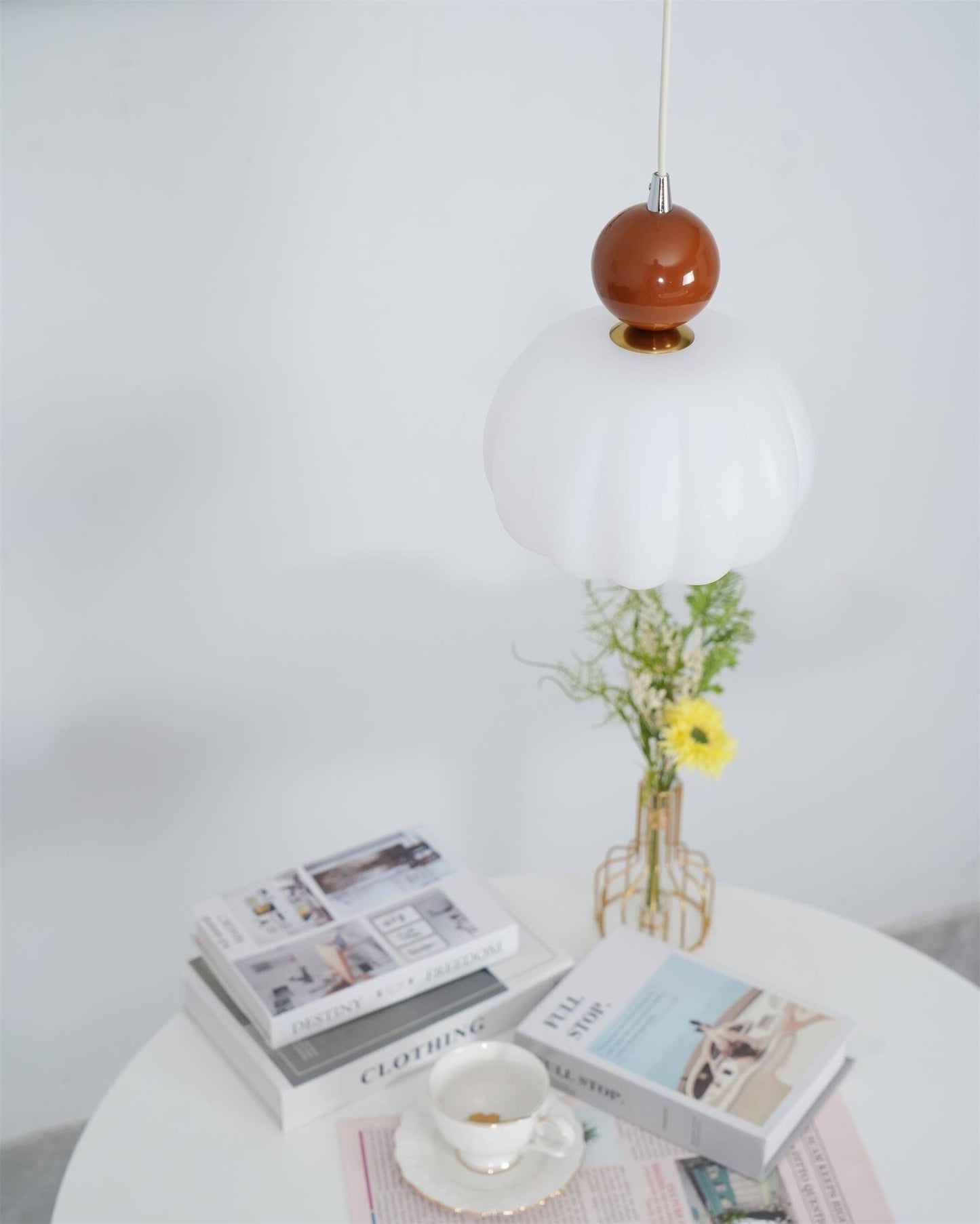 Elegante Kürbis Pendelleuchte, 14cm