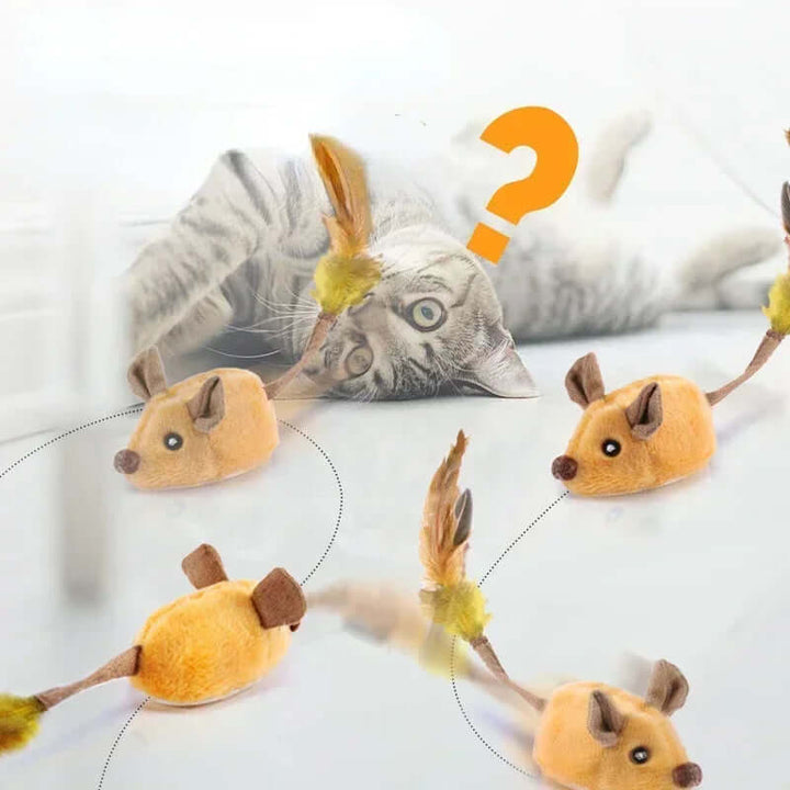 Interaktives Katzenspielzeug Maus mit Feder