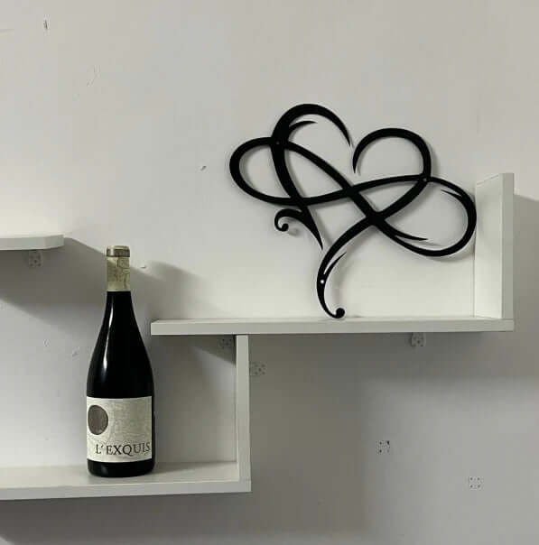 Unendlichkeitsherz Wanddeko - Eisen, Perlmutt