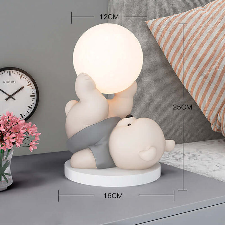 Veilleuse LED en forme d'ours en peluche et de lune