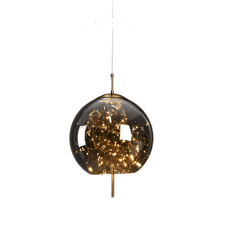 Élégante suspension en verre marron