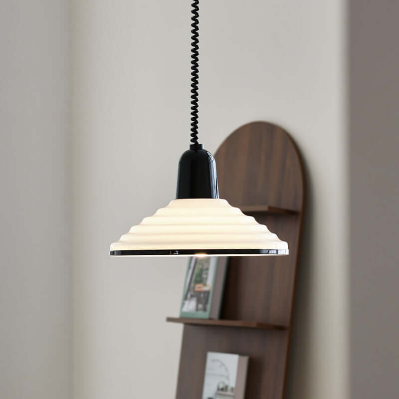 Suspension en verre couleur crème