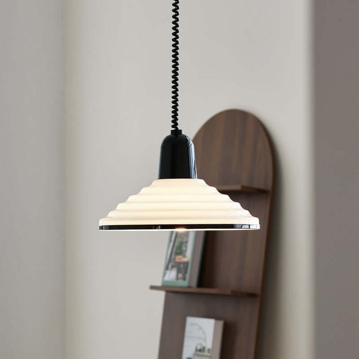 Suspension en verre couleur crème