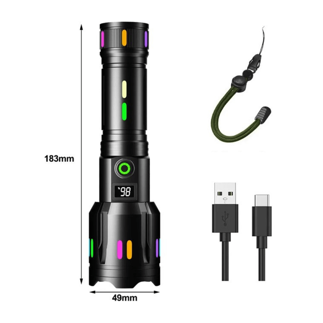 9000 Lumen LED Taschenlampe, wiederaufladbar