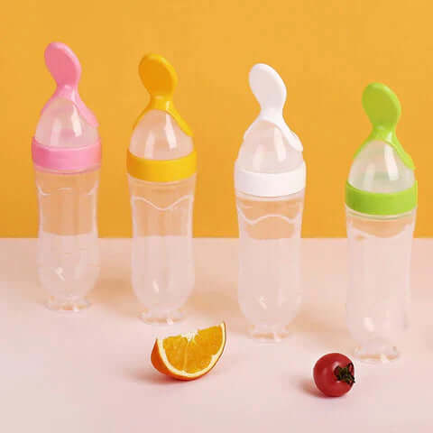 Baby-Fütterflasche mit Löffel - Einfaches & Sauberes Füttern